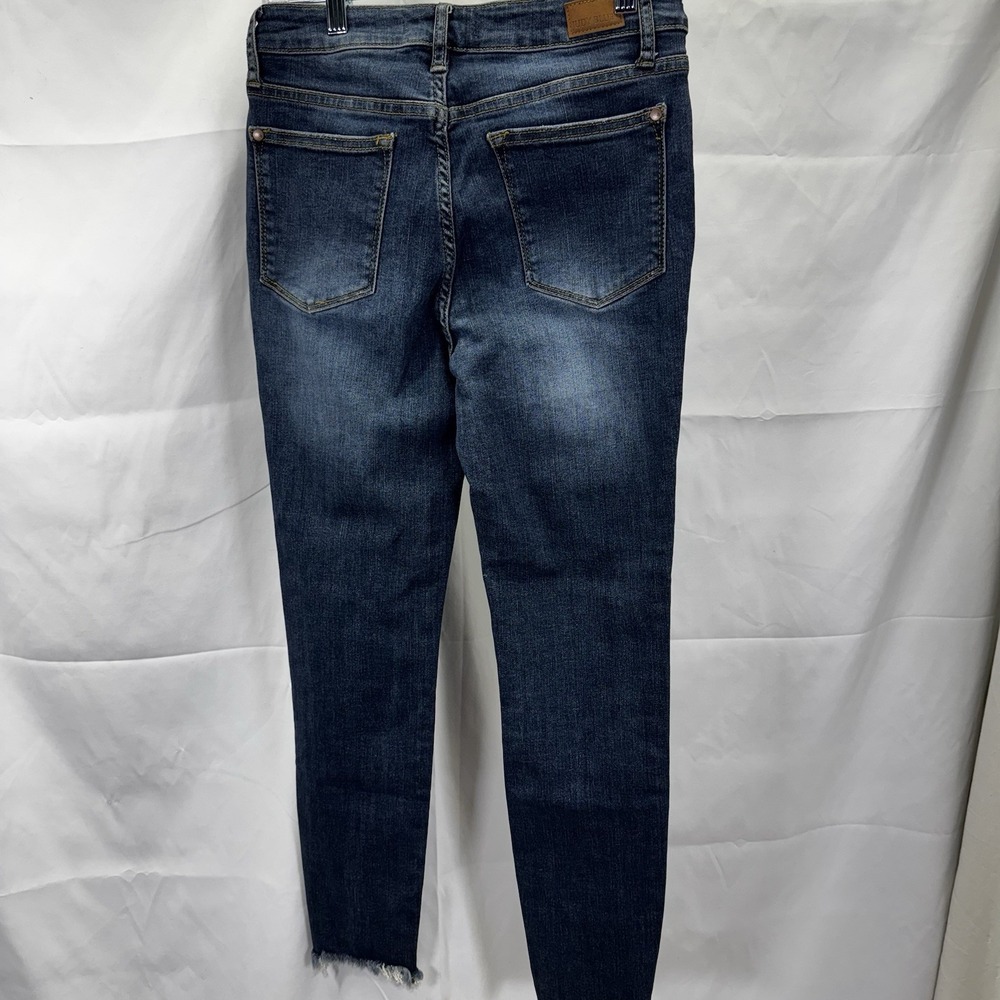 Judy Blue Jeans Womens 7/28 Blue‎ Skinny Fit Distressed Raw Hem Stretch Denim - Picture 7 of 11